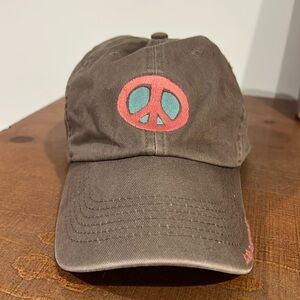 Life Is Good Peace Hat with Velcro closer.